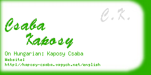 csaba kaposy business card